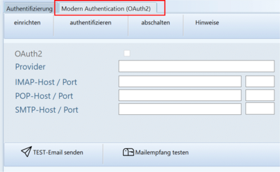 Identifizierung über Modern Authentication OAuth2