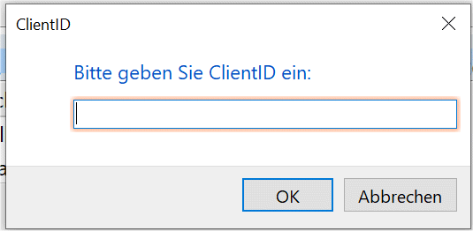 ClientID eingeben