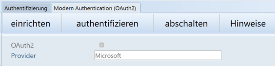 OAuth2 eingerichtet